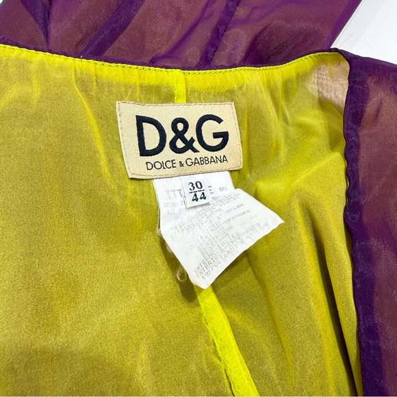 Vintage Dolce & Gabbana Sheer Sleeveless Top - Plum & Yellow - Picture 6 of 6